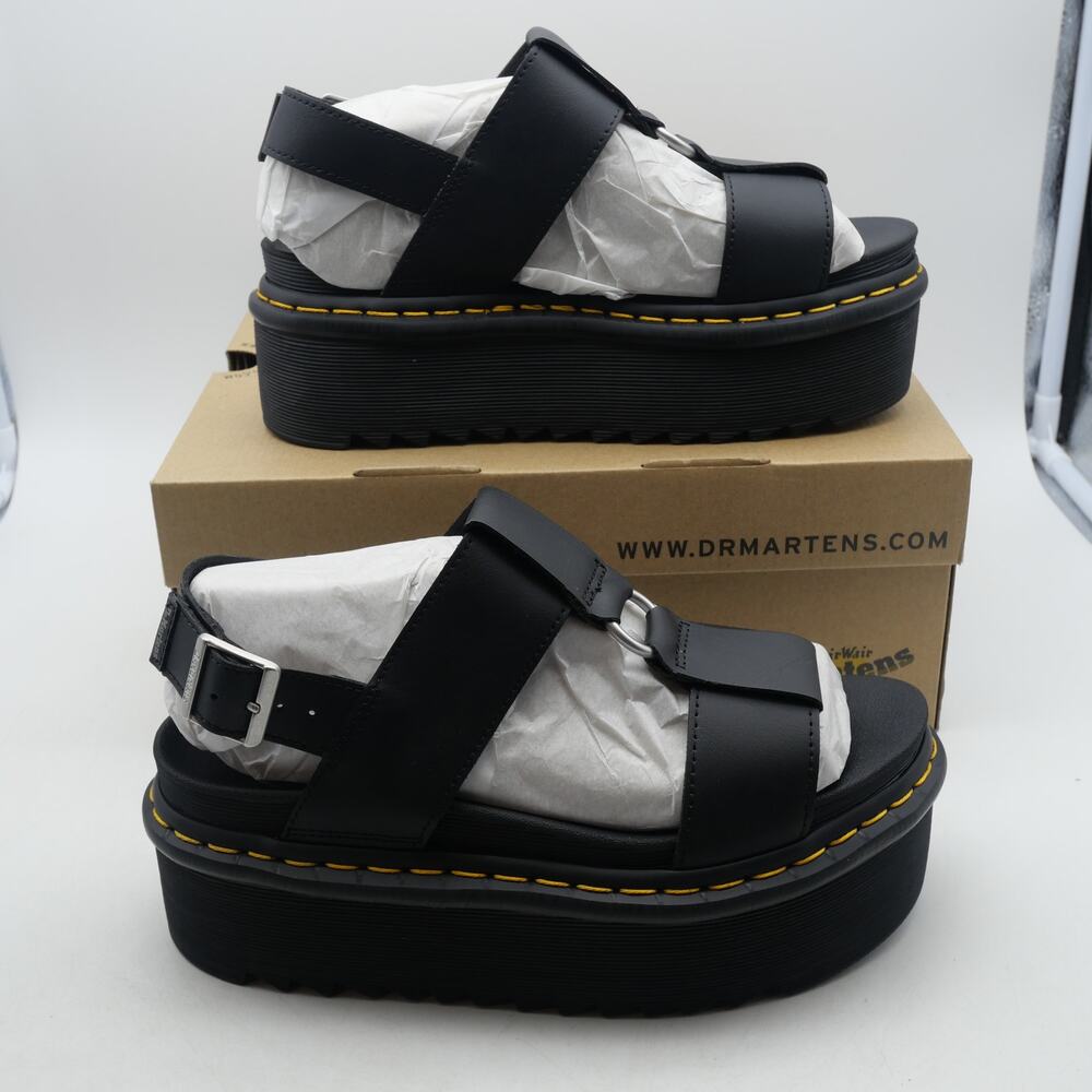 NEW Dr. Martens Women's 8 Platform Sandals Francis Leather Strap Retro - Picture 3 of 14